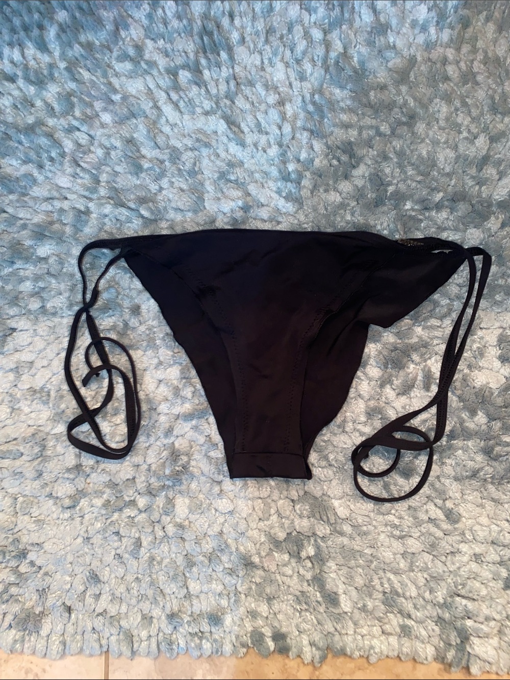 Black Women's Tie-Side Bikini Bottom